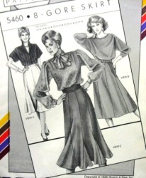 5460 STRETCH & SEW 8 GORE TRUMPET SHAPE FLIPPY GUSSET SKIRTS PATTERN 22-38 WST